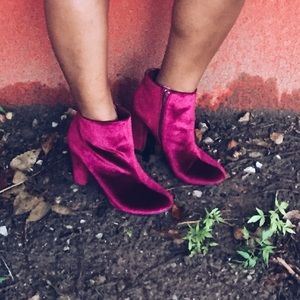 Velvet booties